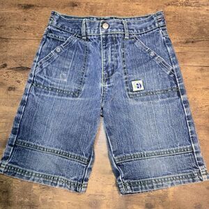 Sean John Youth Jean Shorts Size 5/6 Green Stitch Hiphop Streetwear‎